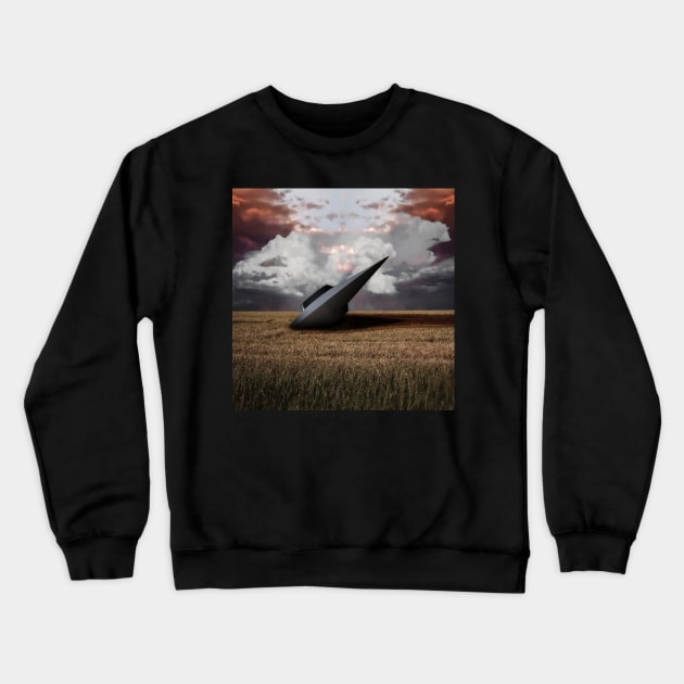 Retro Sci - fi. Crashed UFO Crewneck Sweatshirt by rolffimages